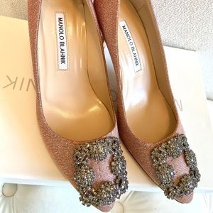 Manolo Blahnik Hangisi 70mm Pump Pink